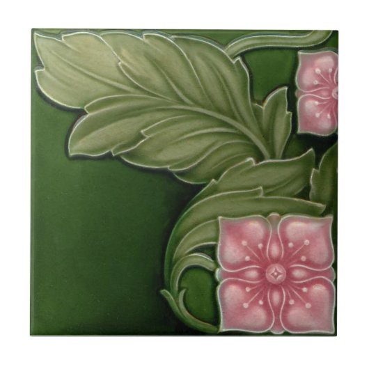 AN132 Art Nouveau Reproduction Antiek Tile Tegeltje (Voorkant)