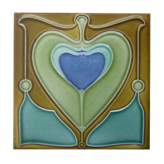 AN134 Art Nouveau Reproduction Antiek Tile Tegeltje (Voorkant)