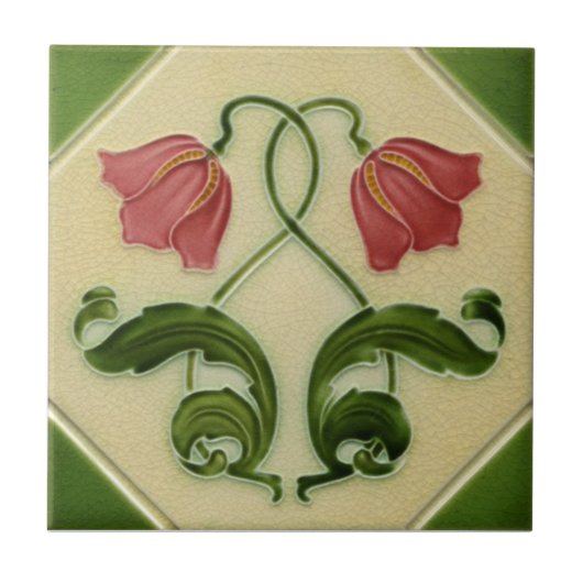 AN135 Art Nouveau Reproduction Antiek Tile Tegeltje (Voorkant)