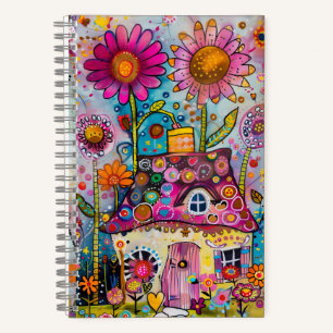 *~* AN1 Bloemrijke Fantasie Kunst Whimsical COTT Notitieboek