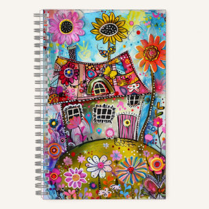 *~* AN1 Bloemrijke Fantasie Whimsical Gelukkig CO Notitieboek