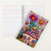 *~* AN1  Floral Fantasy Art  Whimsical COTTAGE Notitieboek (Binnen)