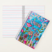 *~* AN1  Floral Fantasy Whimsical Happy Choose Joy Notitieboek (Binnen)