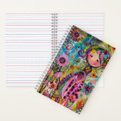*~* AN1 Floral Fantasy Whimsical Happy GIRL Notitieboek (Binnen)
