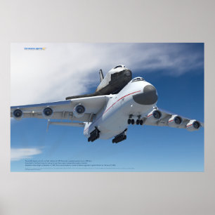 An-225 Mriya Vliegtuig met Buran Spaceshuttle Poster