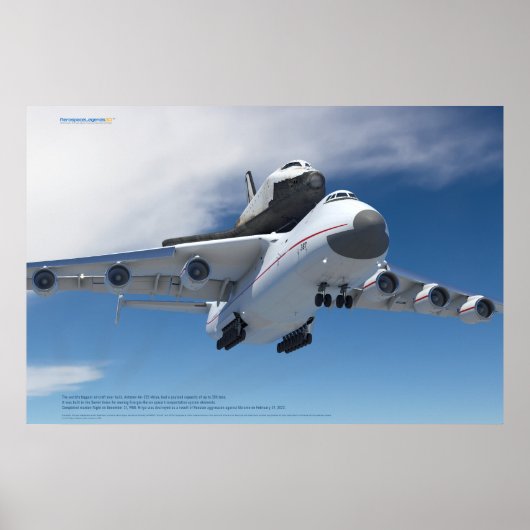 An-225 Mriya Vliegtuig met Buran Spaceshuttle Poster (Voorkant)