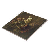 An Academy by Lamplight, c.1768-69 (olie op canvas Tegeltje (Zijkant)