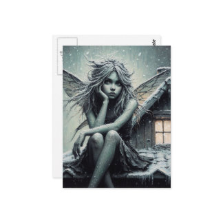 An adorable annoyed winter Fairy Briefkaart