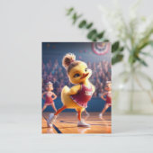 An adorable cheerleader duck briefkaart (Staand voorkant)