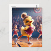An adorable cheerleader duck briefkaart (Voorkant / Achterkant)