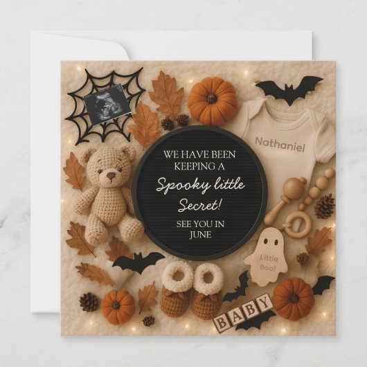 An adorable cozy fall pregnancy announcement  kaart (Voorkant)