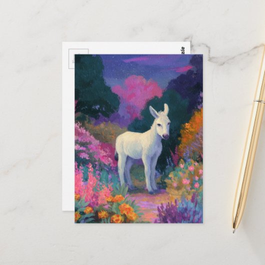An Adorable Donkey Colorful Briefkaart (Voorkant / Achterkant in situ)