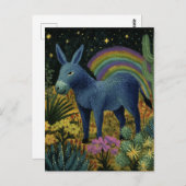 An adorable donkey in the desert briefkaart (Voorkant / Achterkant)