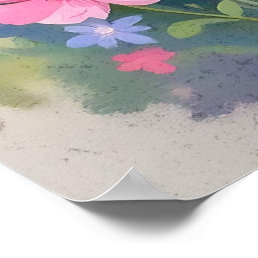 An Adorable Skunk Napping in Flowers and Quote Poster (Hoek)