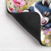 An Adorable Skunk Napping in Flowers Personalized Muismat (Hoek)