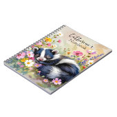 An Adorable Skunk Napping in Flowers Personalized Notitieboek (Linkerzijde)
