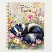 An Adorable Skunk Napping in Flowers Personalized Planner (Voorkant)