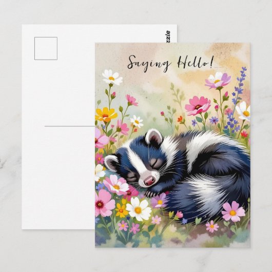 An Adorable Skunk | Saying Hello Briefkaart (Voorkant / Achterkant)