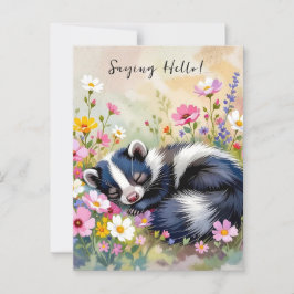 An Adorable Skunk | Saying Hello Briefkaart