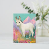 An Adorable White Donkey Briefkaart (Staand voorkant)