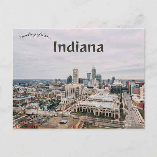 An Aerial View of Downtown Indianapolis Indiana Briefkaart (Voorkant)