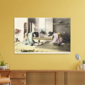 An Aftermiddag Call, c.1880 (met de hand gekleurde Canvas Afdruk (Insitu (Woonkamer))