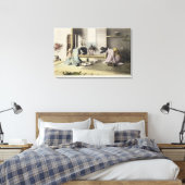 An Aftermiddag Call, c.1880 (met de hand gekleurde Canvas Afdruk (Insitu (Slaapkamer))