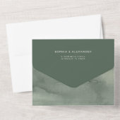 An all-in-one wedding invitation.  all in one uitnodiging (Achterkant)