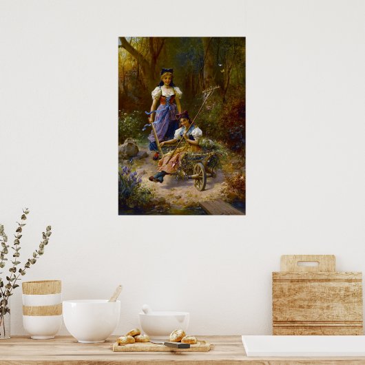 An Amusing Ride by Hans Zatzka - poster (Keuken)