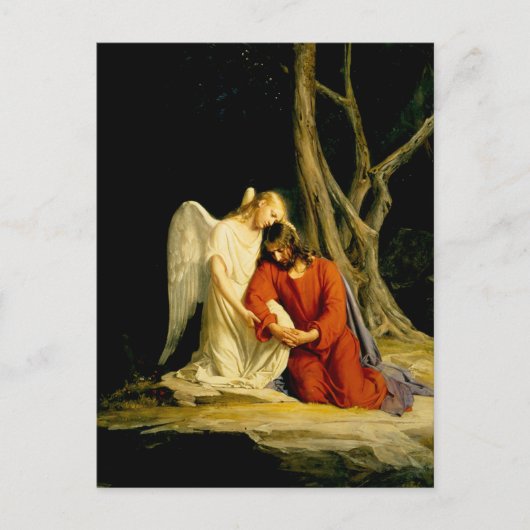 An Angel Comfort Jesus door Carl Bloch Briefkaart (Voorkant)