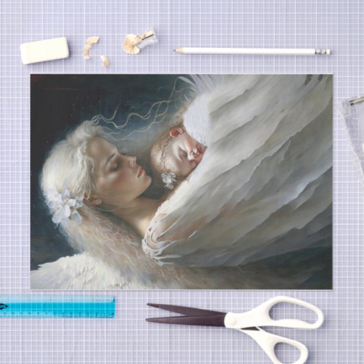 An Angel houdt haar vast Tissuepapier (Craft)