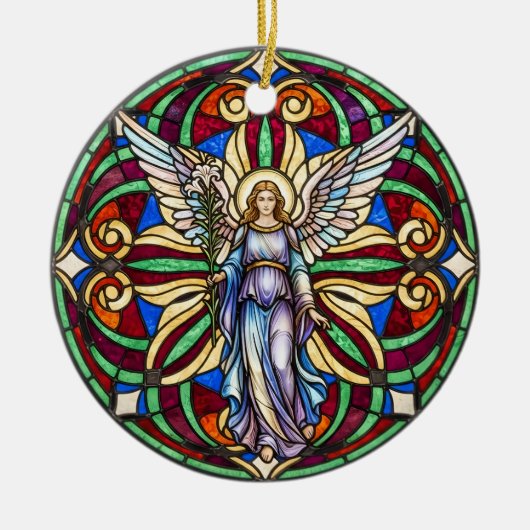 An Angel in Heaven Memorial Angel Lily  Keramisch Ornament (Voorkant)