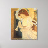 An Angel Playing a Flageolet By Burne Jones Canvas Afdruk (Voorkant)