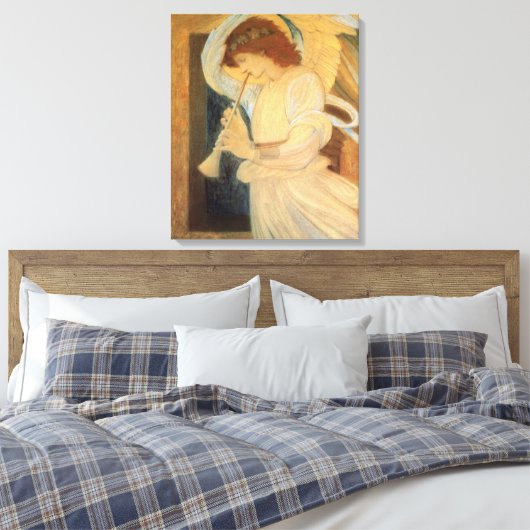 An Angel Playing a Flageolet By Burne Jones Canvas Afdruk (Insitu (Slaapkamer))