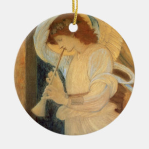 An Angel Playing a Flageolet By Burne Jones Keramisch Ornament