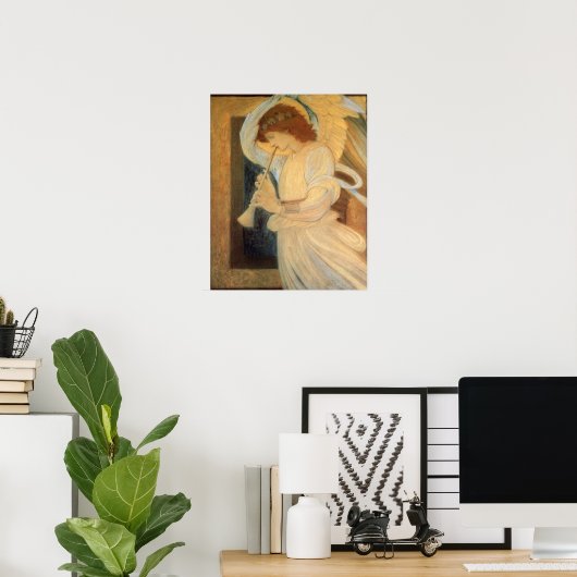 An Angel Playing a Flageolet By Burne Jones Poster (Thuiskantoor)