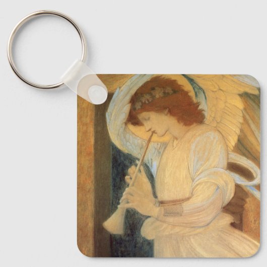 An Angel Playing a Flageolet By Burne Jones Sleutelhanger (Voorkant)