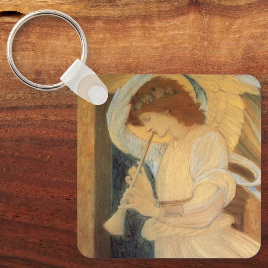 An Angel Playing a Flageolet By Burne Jones Sleutelhanger (Voorkant)