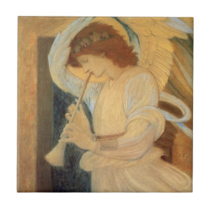 An Angel Playing a Flageolet By Burne Jones Tegeltje