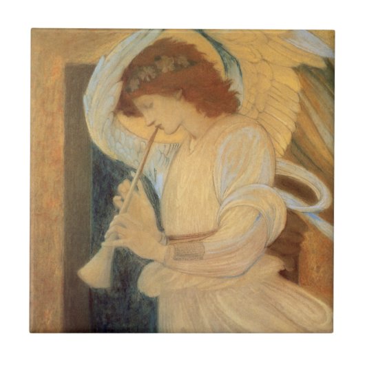 An Angel Playing a Flageolet By Burne Jones Tegeltje (Voorkant)