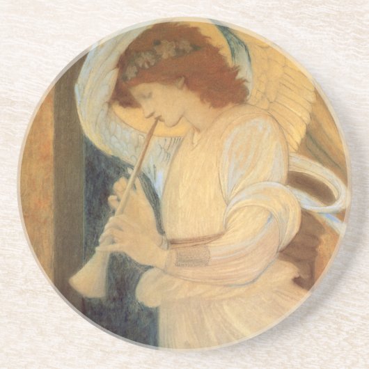 An Angel Playing a Flageolet By Burne Jones Zandsteen Onderzetter (Voorkant)