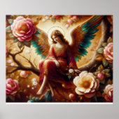 An Angel Sitting on a Tree Limb With Regal Wings Poster (Voorkant)