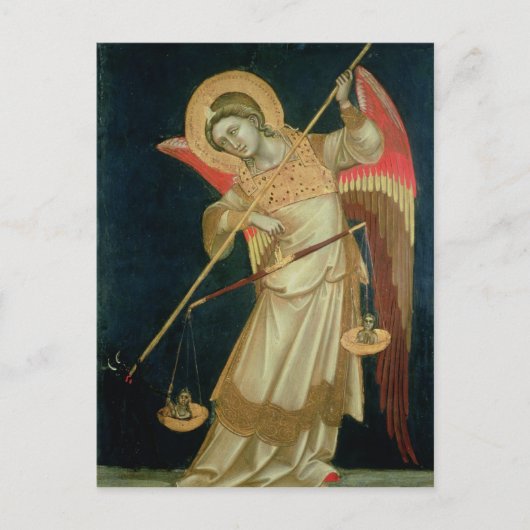 An Angel Weighing a Soul, c.1348-55 Briefkaart (Voorkant)