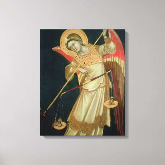 An Angel Weighing a Soul, c.1348-55 Canvas Afdruk (Voorkant)