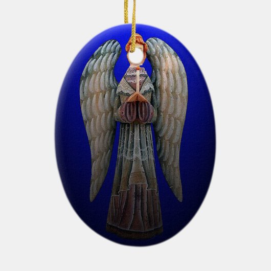 An Angel's Guiding Light-kerstversiering Keramisch Ornament (Achterkant)