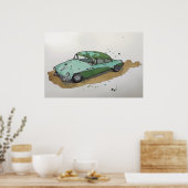 An antique 1950's era sedan poster (Keuken)