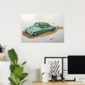 An antique 1950's era sedan poster (Thuiskantoor)