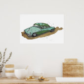 An antique 1950's era sedan poster (Keuken)