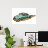 An antique 1950's era sedan poster (Thuiskantoor)
