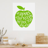 An apple a day keeps the doctor away poster (Keuken)